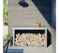 Firewood Rack Steel Light Grey 100x40x60 cm Outdoor Log Holder Weatherproof XLS