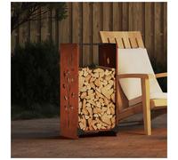 Firewood Rack Weathering Steel 40x30x80cm Cold-Rolled Steel Indoor Log Holder XL
