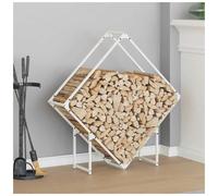 Firewood Rack White 100x25x100cm Cold-Rolled Steel Indoor Log Holder Heavy-Duty