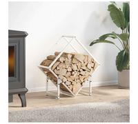 Firewood Rack White 60x25x60 cm Cold-Rolled Steel Log Holder 100kg Sturdy Indoor