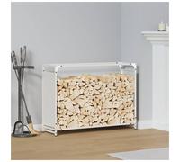 Firewood Rack White 90x28x65cm Cold-Rolled Steel Log Holder Indoor Stylish.