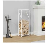 Firewood Rack White Cold-Rolled Steel 34x25x100 cm Indoor Stylish XL Log Holder
