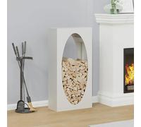 Firewood Rack White Cold-Rolled Steel 50x23x100 cm Indoor Log Holder Heavy-Duty