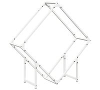 Firewood Rack White Cold-Rolled Steel 80 x 25 x 80 cm, Robust Firewood Rack with Large Capacity, Space-Saving for Wood Storage in the Garden, Living Room and Patio