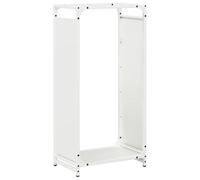 Firewood Shelf, White, Cold-Rolled Steel, 44 x 28 x 90 cm, Sturdy Firewood Rack for Firewood Storage in the Living Room, Space-Saving, Modern and Robust