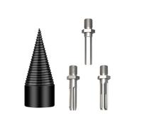 Firewood Splitting Drill Bit Kit, 3 Sizes Cone Wood Splitter for Drill with Removable Handles, Durable Hardwood Log Splitting Tool for Home and Garden Woodworking Middle