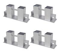 Firewood stacking aids set 4pc galvanised steel 340 x100 x150 mm silver corners