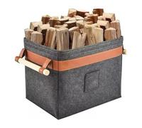 Firewood Storage Basket - Durable Felt Log Rack, Multipurpose Basket | With Foldable Design And Handles, Spacious Capacity To Organize Clothes, Toys And