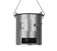 Firewood Stove, Thickened Portable Wood Stove, Multi-Fuel Camping Cooker, Carbon Steel Material for Picnic Outdoor Hiking Backpacking Cooking(24.5x24.5x25cm)