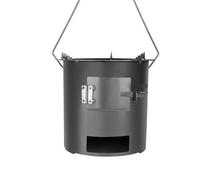 Firewood Stove, Thickened Portable Wood Stove, Multi-Fuel Camping Cooker, Carbon Steel Material for Picnic Outdoor Hiking Backpacking Cooking(26x26x28.5cm)