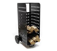 Firewood Trolley XL 100 kg 53x36x106cm with Rubber Wheels and 2 Compartments