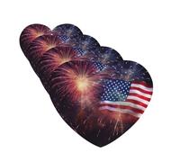 Firework American Flag 4Th of July Car Air Fresheners Cards 4 Pcs Hanging Fragrance Scented Cards Long-Lasting Car Aromatherapy Tablets for Wardrobe Bathroom Car Interior Mirror Pendant Gifts