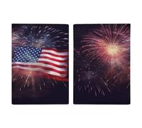 Firework American Flag 4Th of July Passport Holder Ultra Slim PU Leather Travel Document Organizer Compact Premium International US Passport Protector Cover for Women Men