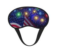 Firework American Flag 4th of July Print Adjustable Eye Cover for Sleeping, Comfortable, Pressure-Free and Breathable Sleeping Masks