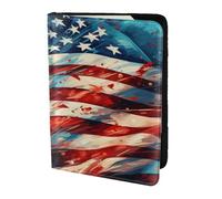 Firework American Flag 4Th of July print Travel Wallet Passport Holder Case for Family Leather Passport Cover for Men Women, Black, One Size