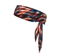 Firework American Flag 4Th of July Sport Head Ties Unisex Tie Headbands Tie Back Workout Hair Band Sweatbands for Tennis Ninja Running