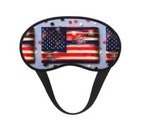 Firework American Flag 4th of Julys Print Blackout Sleep Mask, with Adjustable Strap for Travel, Night Work, Nap, Office