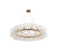 Firework Chandelier 80Cm, Modern Crystal Chandelier Gold Wagon Wheel Light Fixture, Mid Century Round Ceiling Lighting for Dining Room, Foyer, Living Room, Bedroom, Hallway, Entryway