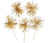 Firework Cocktail Sticks 50Pcs Glitter Happy New Year Cake Topper Colorful Tassels Cupcake Topper Wedding Baby Shower Baking Dessert Cake Decor(ColorA)