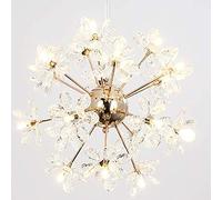 Firework Crystal Long Branch Pendant Lighting Chandelier Led Ceiling Light Fixture for Living Room Bedroom,Chrome,24 Lights(Gold,18 Lights)