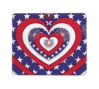 Firework Flag 4th of July Mouse-Pad Non-Slip Rubber Base Mousepads for Office Home 11.8"x9.8"