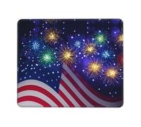 Firework Flag 4th of July Mouse-Pad Non-Slip Rubber Base Mousepads for Office Home 11.8"x9.8"