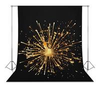 Firework Happy New Year Photo Backdrop Polyethylene Studio Background for Photography Video Broadcast Photoshoot