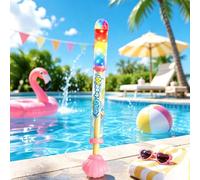 Firework Water Guns, Glowing Rainbow LED Waters Blasters, High Pressure Pull Out Firework Waters Spray Guns with Lights, Funny Fireworks Spray Effect Water Squirter Toy, for Outdoor Summer Pool Beach