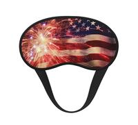 Fireworks American Flag Sleep Mask Soft Comfortable Eye Mask with Adjustable Strapblackout Eye Sleep Shade Cover for Women Girls Men Travel Yoga Nap Shift Work