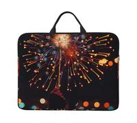 Fireworks at night Printed Laptop Sleeve 14 inch Protective Case, Waterproof Computer Case Bag with Handle for Men and Women