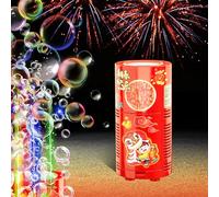 Fireworks Bubble Machine (13Holes) with Colorful Led Lights, Automatic Sparklers Blower Toys, Portable Bubble Maker for Kids Party Birthday Wedding Bonfire Night Chinese New Year