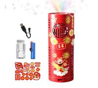 Fireworks Bubble Machine - Automatic Blower Toy With Colorful LED Lights | Portable Bubble Maker For Kids Parties, Birthday, Wedding, Bonfire Night And Chinese New Year Celebrations | Rechar
