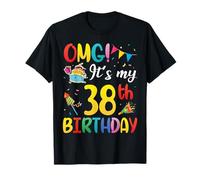 Fireworks Cake Presents OMG It's My 38th Birthday 38 Years T-Shirt
