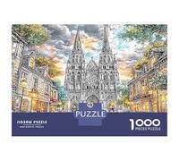 Fireworks Cathedral 1000 Pieces Jigsaw Puzzles Engaging Home Decoration Ancient Cityscape Jigsaw Puzzles Unique Puzzle Gift for Adults And Kids 38x26cm/1000pcs