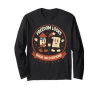 Fireworks Flags Fairness Liberty Justice USA Patriotic Long Sleeve T-Shirt