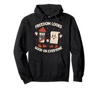 Fireworks Flags Fairness Liberty Justice USA Patriotic Pullover Hoodie