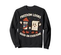 Fireworks Flags Fairness Liberty Justice USA Patriotic Sweatshirt