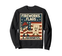 Fireworks Flags Fairness Liberty Justice USA Patriotic Sweatshirt