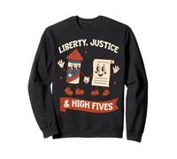 Fireworks Flags Fairness Liberty Justice USA Patriotic Sweatshirt