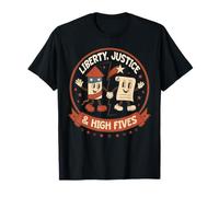 Fireworks Flags Fairness Liberty Justice USA Patriotic T-Shirt