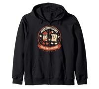 Fireworks Flags Fairness Liberty Justice USA Patriotic Zip Hoodie