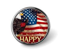Fireworks Fourth of July U.S. Flag Round Lapel Pins Button Brooch Pin Badge Clothes Accessories for Men Women