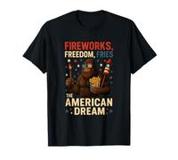 Fireworks Freedom Fries The American Dream Flag 4th Of July T-Shirt