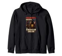 Fireworks Freedom Fries The American Dream Flag 4th Of July Zip Hoodie