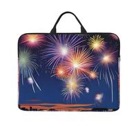 Fireworks in The Sky Patterned Laptop Sleeve Bag, 17 Inch Shockproof Laptop Sleeve, Slim Laptop Bag