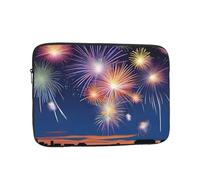 Fireworks In The Sky Patterned Laptop Sleeve Bag, Shockproof Slim Laptop Bag Briefcase Carrying Laptop Cover, Black, 17 Inch