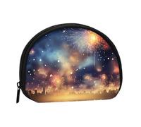 Fireworks Night Coin Purse Personalized Coin Bag for Women Men Change Purse Small Wallets with Zipper Mini Shell Coin Pouch Outdoor Shopping Change Storage Bag Handbags Gifts
