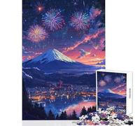 Fireworks Over Mount Fuji Jigsaws 1000 Pieces for Teenagers Stimulate Active Brain And Mind Gentle Relaxing Fun Activity (38X52cm)