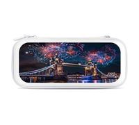 Fireworks Over The Tower Bridge London Britain UK Carry Case for Switch Carrying Cover Storage Bag Protective Accessories Travel White-Style