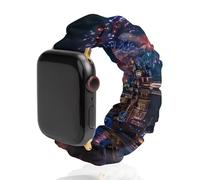 Fireworks over The Tower Bridge London Britain UK Replacement Watchband Cute Printed Watch Strap Elastic Solo Loop Bands Compatible for Apple Watch 42mm/44mm